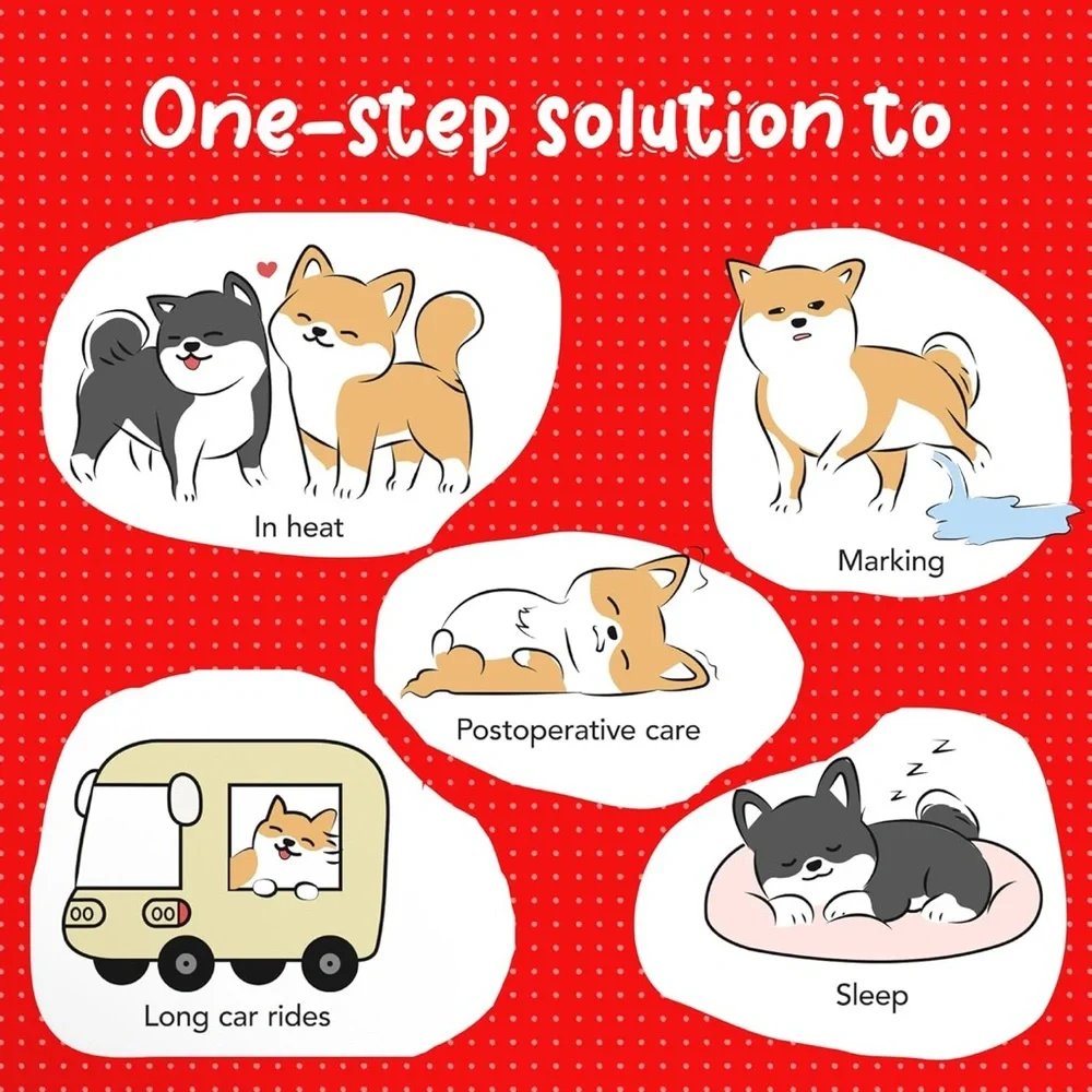 Furcato Dog Diaper Booster Pads 100 Count; Disposable Adhesive Liners (8”x5.5”)